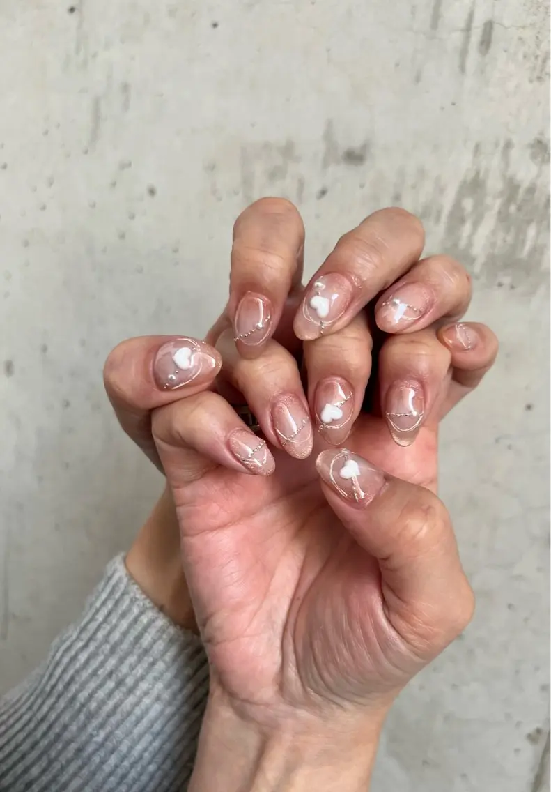 ネイル マグネットネイル 持ち込み バレンタイン Charme. NOBUKOのネイルデザイン