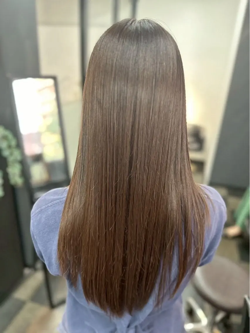 ロング 縮毛矯正 北村 理奈のヘアスタイル