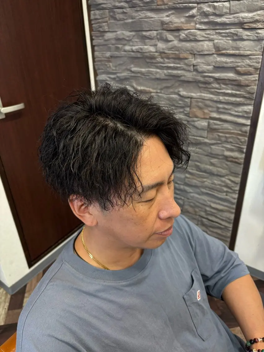 ミディアム カット パーマ 師玉 功一のヘアスタイル
