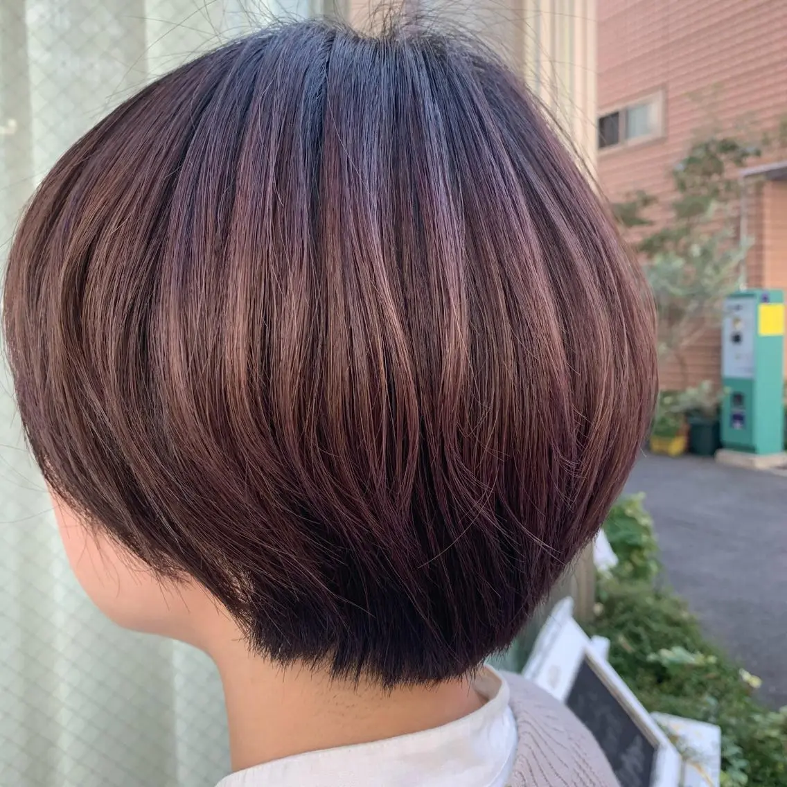ショート カラー ブラウンカラー ハイライトカラー ラベンダーカラー ラベンダーブラウン ハイライト 田中 優衣のヘアスタイル