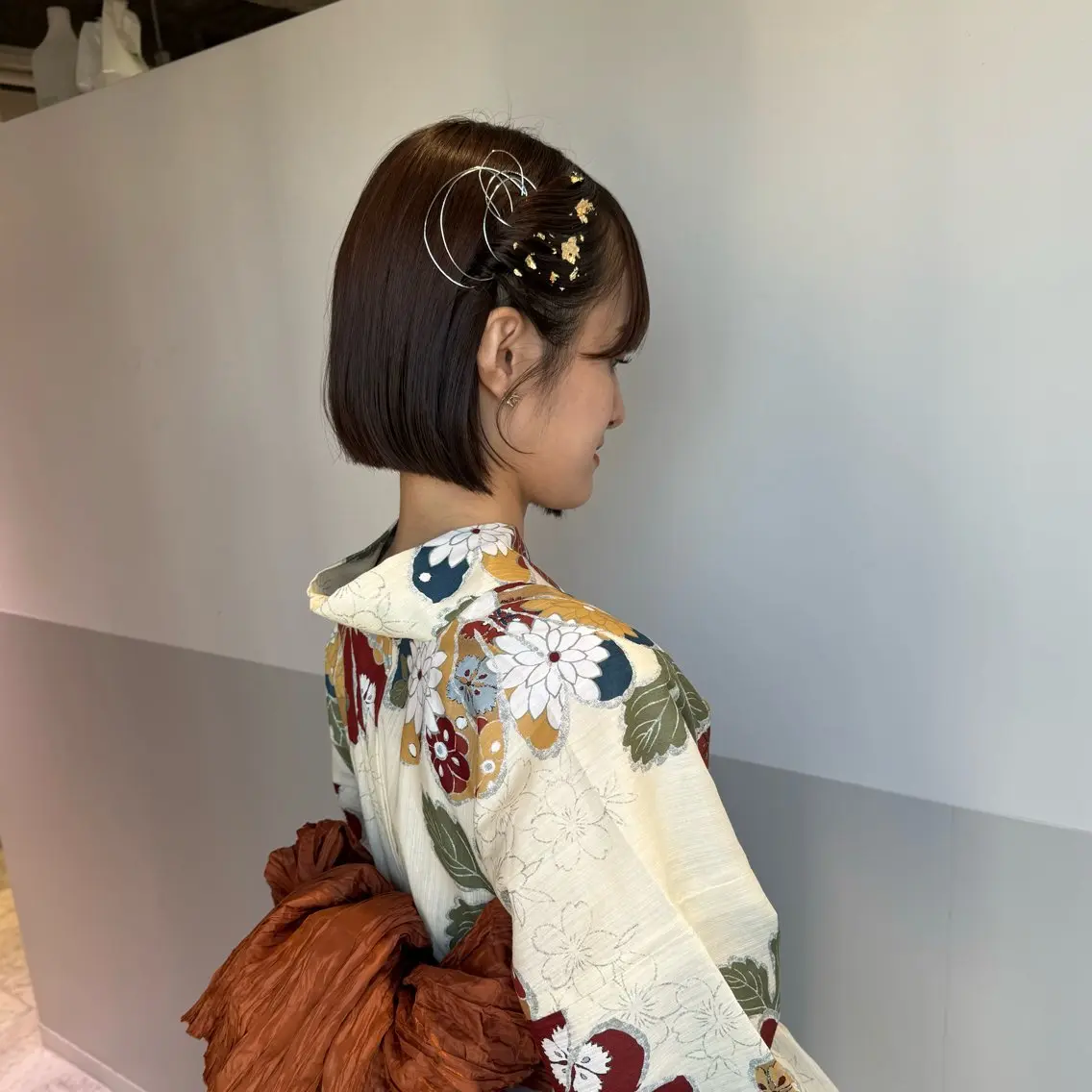 ヘアアレンジ ボブ 浴衣 レイヤーカット✂︎池 袋個室サロンkumaのヘアスタイル