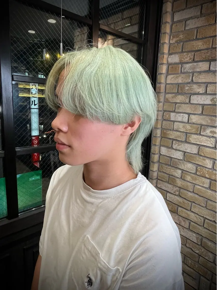 ミディアム カラー メンズ メンズウルフカット ウルフカット Monan渋谷 YUUKIのヘアスタイル