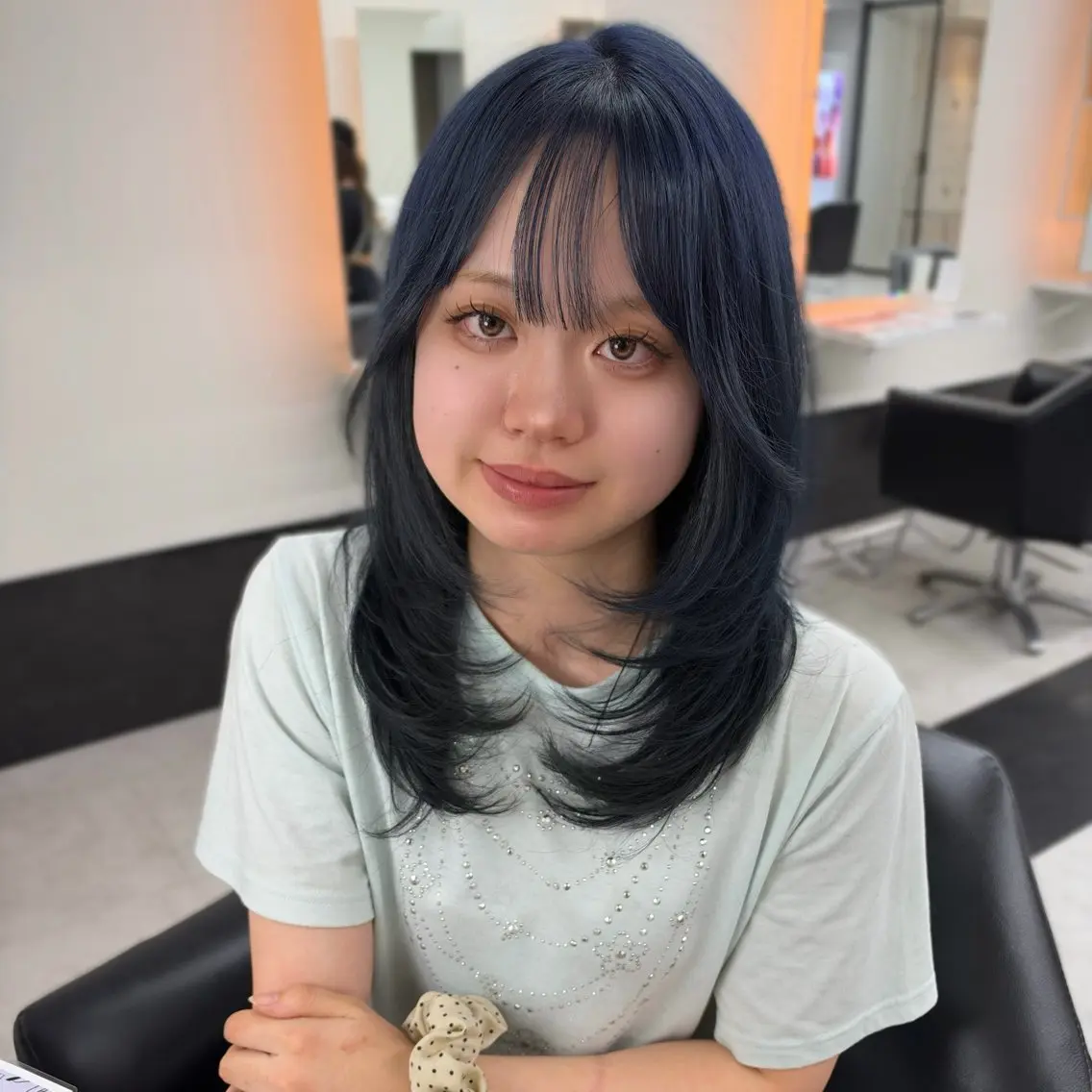 セミロング カラー ヘアカラー トリートメント ALEAP owl Wakanaのヘアスタイル