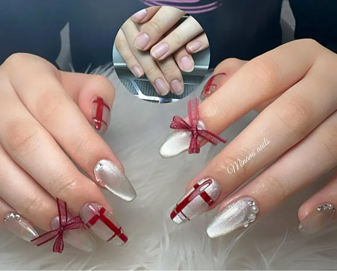 ネイル アートネイル オーロラネイル ガーリー キラキラネイル 韓国ネイル ハンドネイル Minami Nailsのネイルデザイン