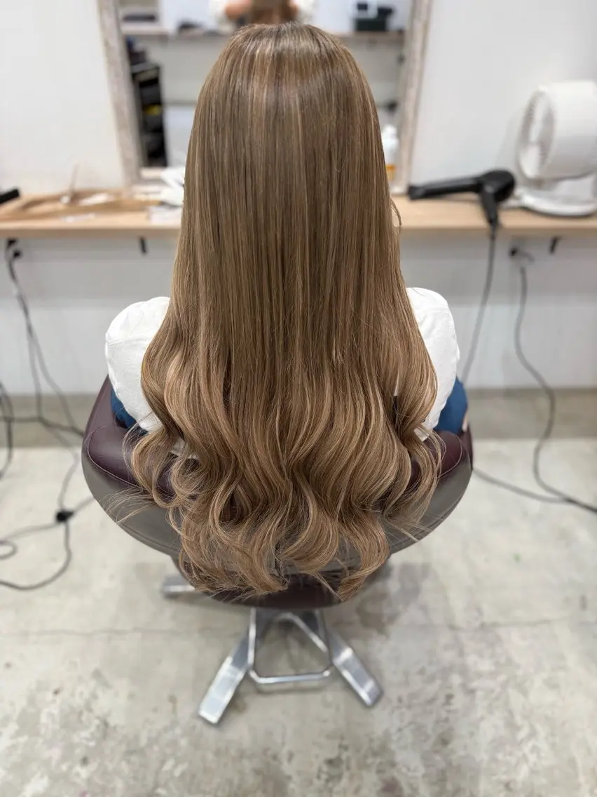 ロング 切りっぱなしボブ シールエクステ ボブ エクステ 志賀 美沙のヘアスタイル
