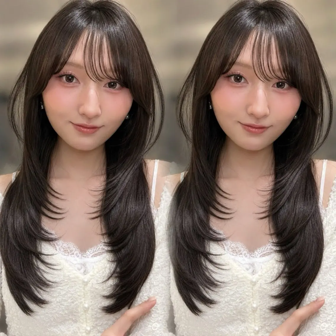 ロング カラー カット ヘアカラー トリートメント レイヤー/髪質改善 Lond ambreのヘアスタイル