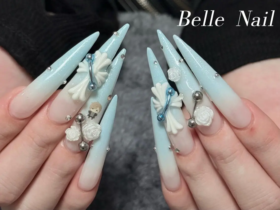 ネイル 長さ出し ジェルネイル 韓国ネイル マグネットネイル 持ち込み Yuu🎀 Belle Nailのネイルデザイン