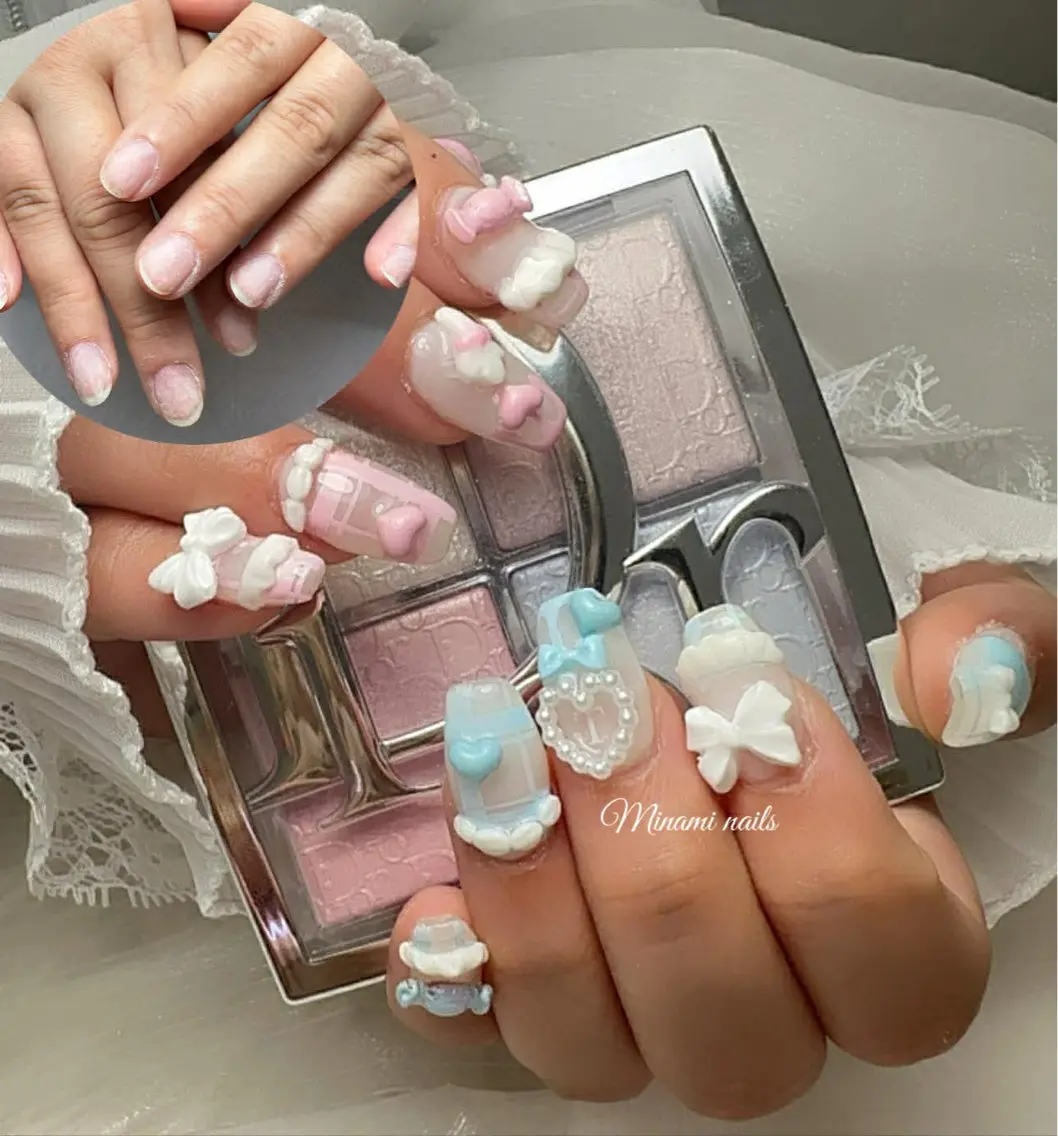 ネイル アートネイル オーロラネイル ガーリー キラキラネイル 韓国ネイル ハンドネイル Minami Nailsのネイルデザイン