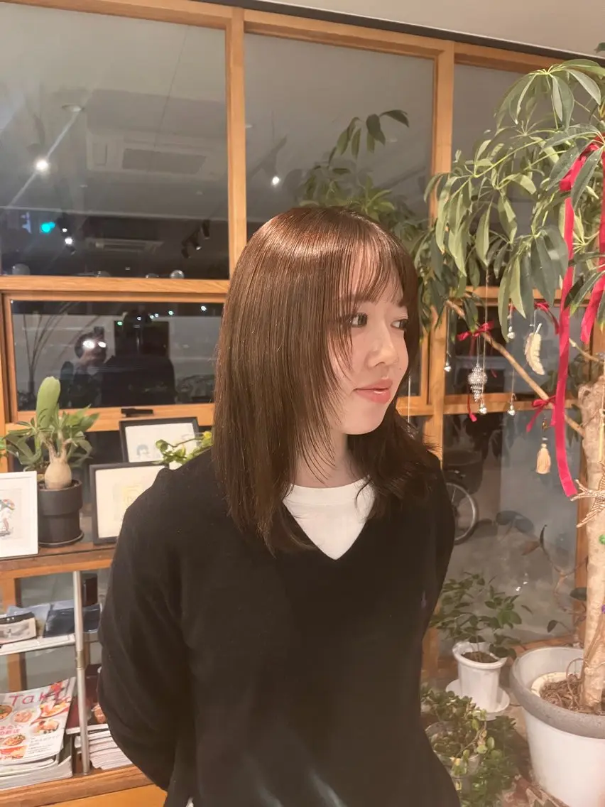 ミディアム カラー ブラウンカラー ナチュラルブラウン hale misakiのヘアスタイル