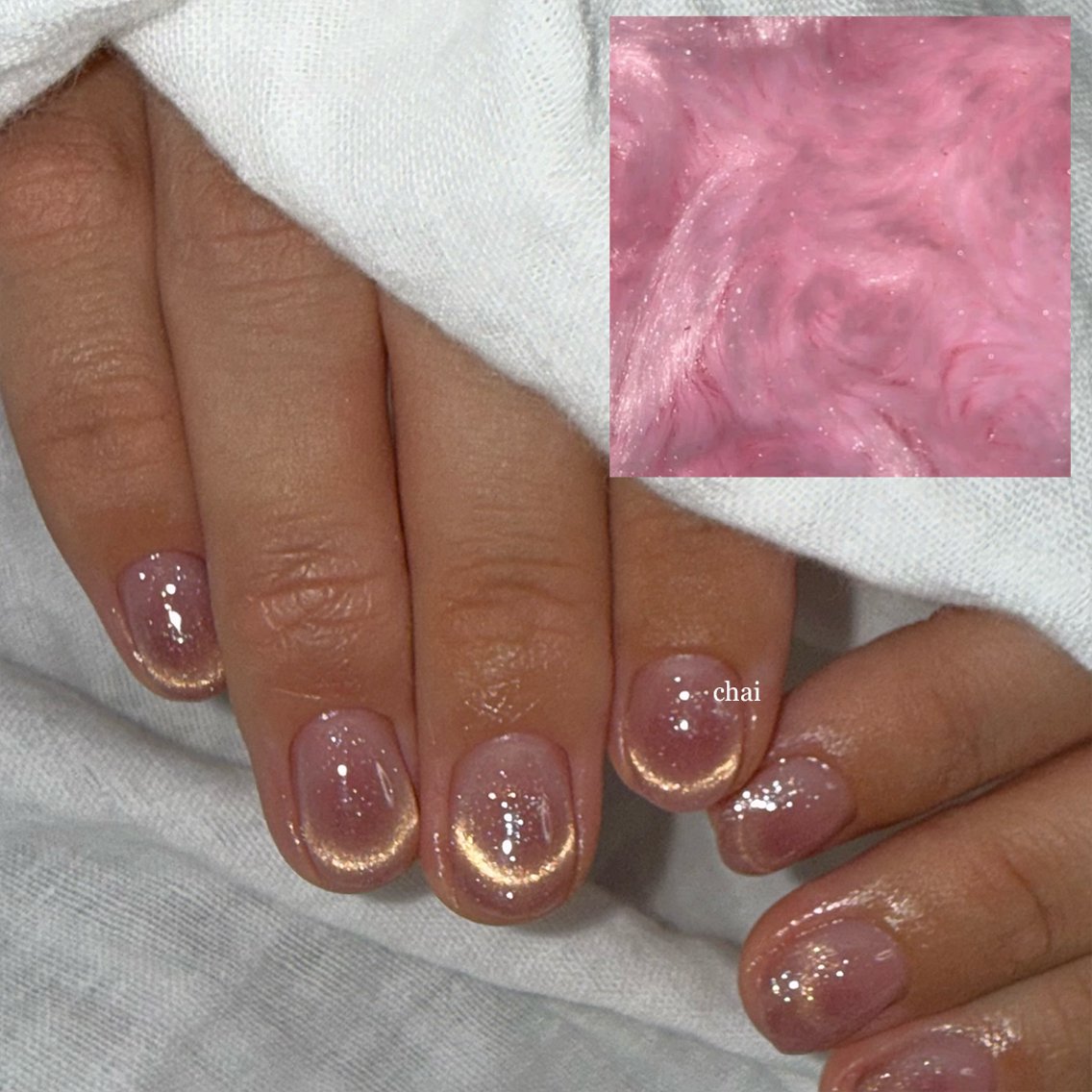 ネイル チークネイル フレンチネイル マグネットネイル マグネットフレンチ ショートネイル ハンドネイル chai nail + eye📍鶴橋のネイルデザイン