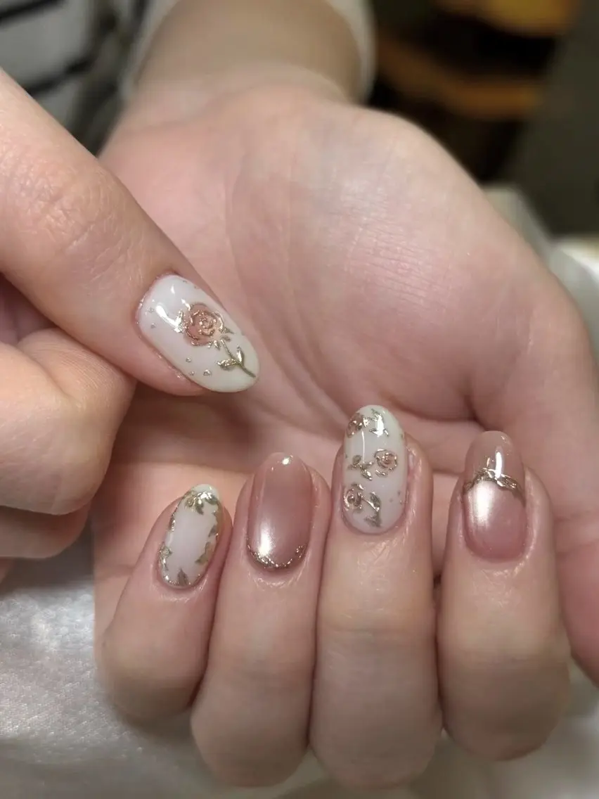 ネイル 韓国ネイル 持ち込み ニュアンスネイル ネイルチップ 冬ネイル RINN ANA.CHUOのネイルデザイン