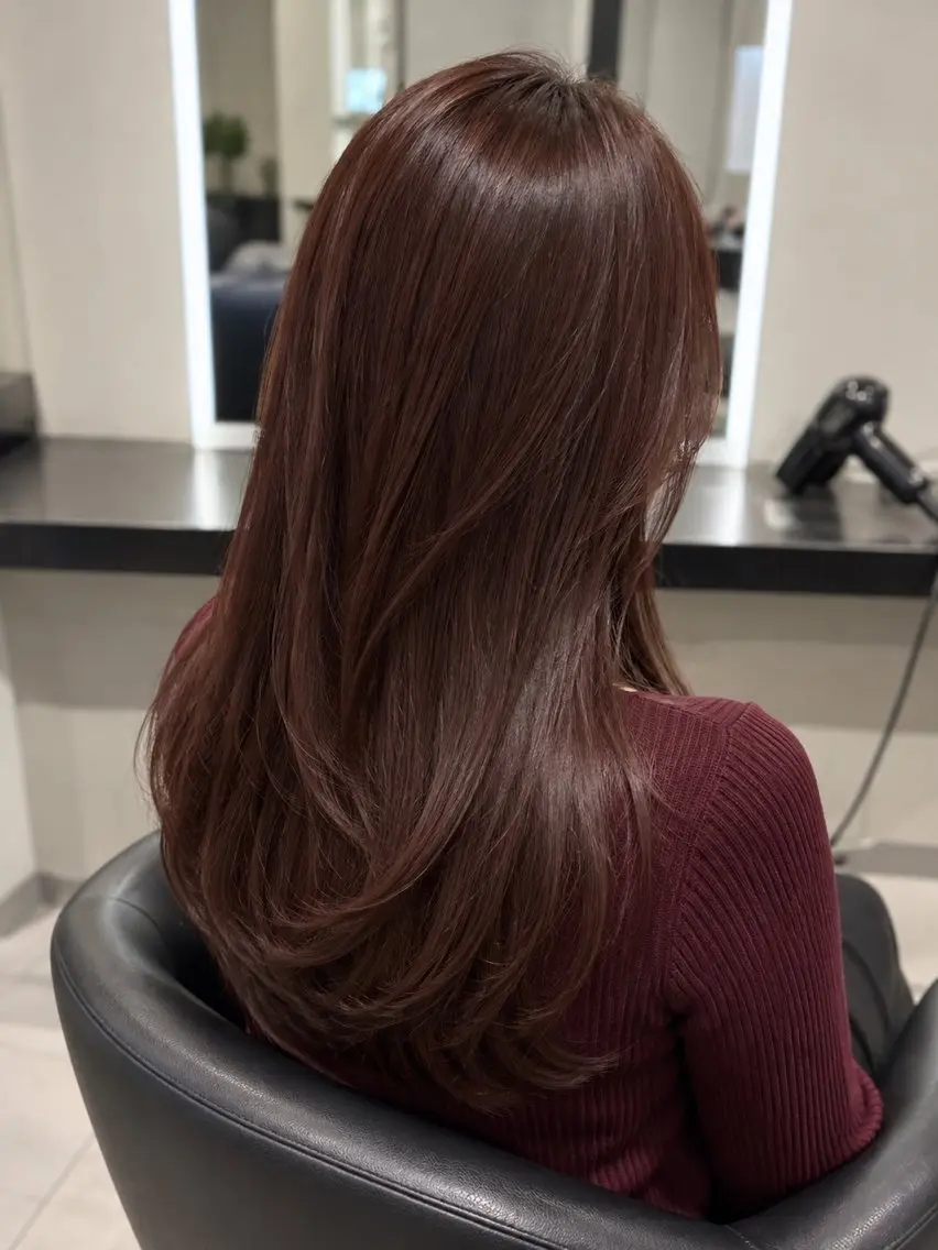 ミディアム カラー ブラウンカラー トリートメント 🌈ウルトワ水素 髪質改善naru🌈のヘアスタイル