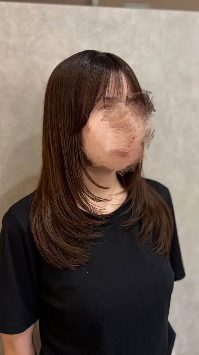 セミロング カラー カット ヘアカラー トリートメント 🎀透明感カラー /ケアブリーチ🎀のヘアスタイル