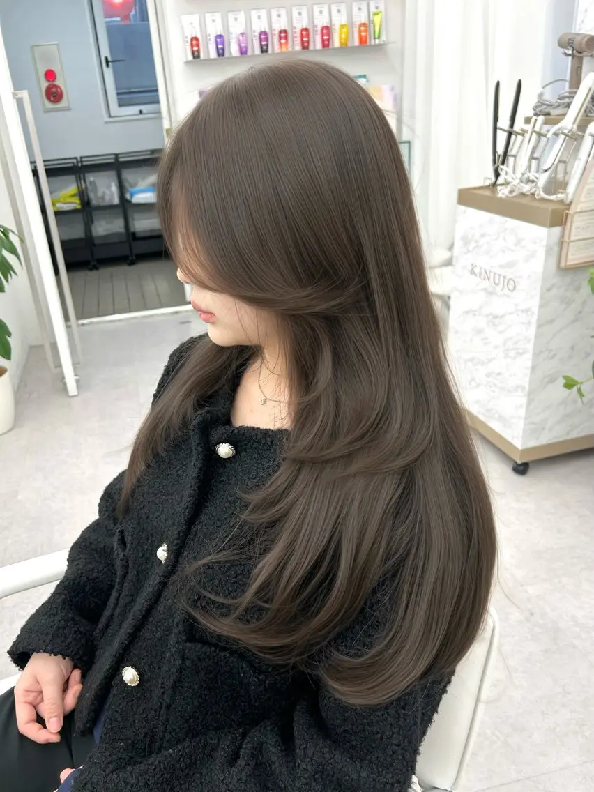 ロング カラー カット ヘアカラー トリートメント 透明感カラー 古山 結季🌙🖤のヘアスタイル