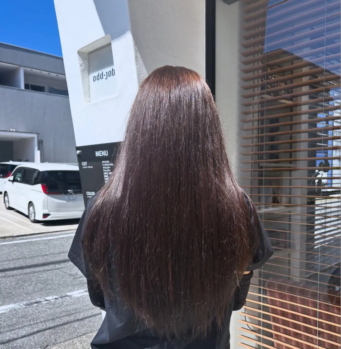 ロング カラー ベージュカラー ミント ミントベージュ ヘアカラー 銭谷 瑞姫のヘアスタイル