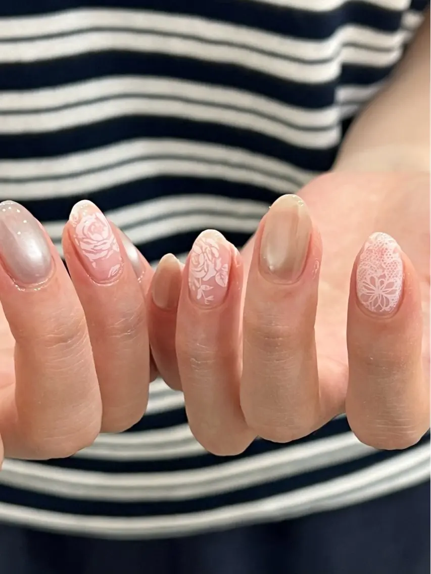 ネイル レース tuki nail suzumiのネイルデザイン