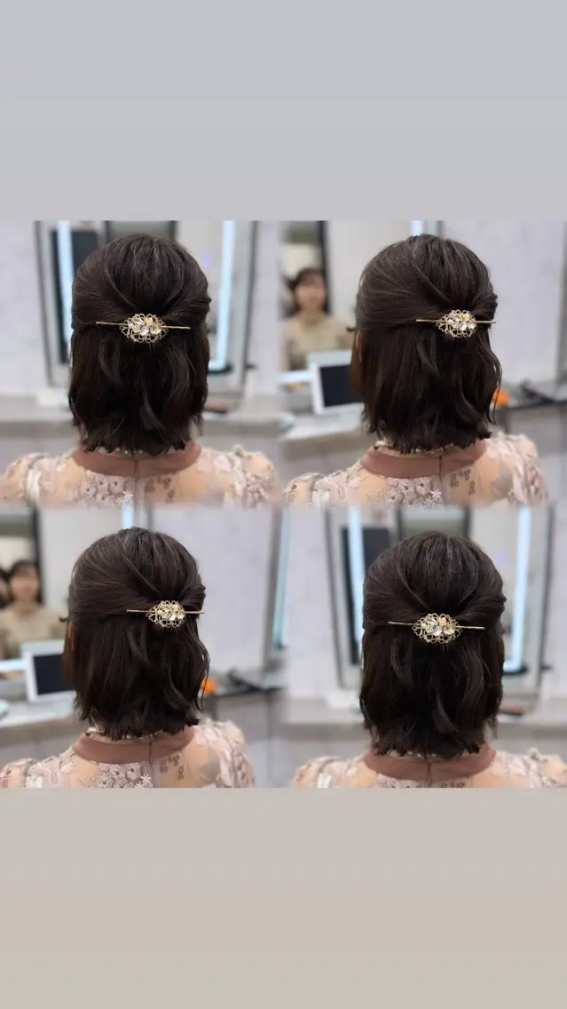 ショート ヘアアレンジ 結婚式・ブライダル 韓国風ヘア ヘアセット JPCY MIRIYAのヘアスタイル