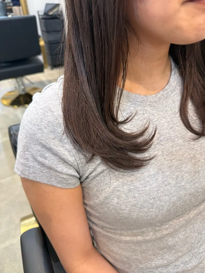 セミロング カラー ブラウンカラー レイヤーカット カット ヘアカラー maco /カラー・縮毛矯正のヘアスタイル