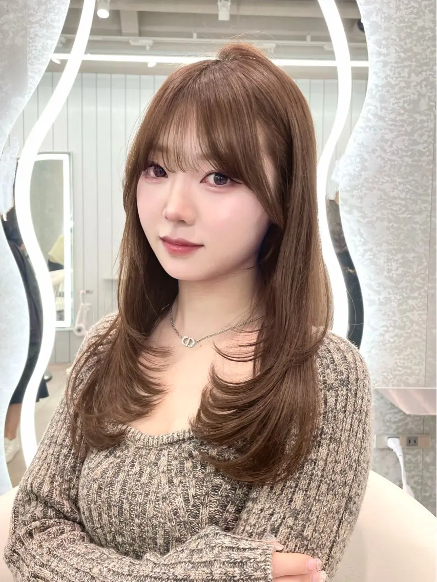 セミロング カラー カット ヘアカラー トリートメント ヘアセット 縮毛矯正ブリーチなし 🍒❤ゆうきのヘアスタイル