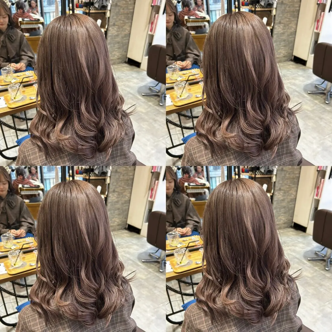 ロング カラー ブリーチ グレージュ ミルクティーグレージュ 梅田美容室/ ウルフカットのヘアスタイル