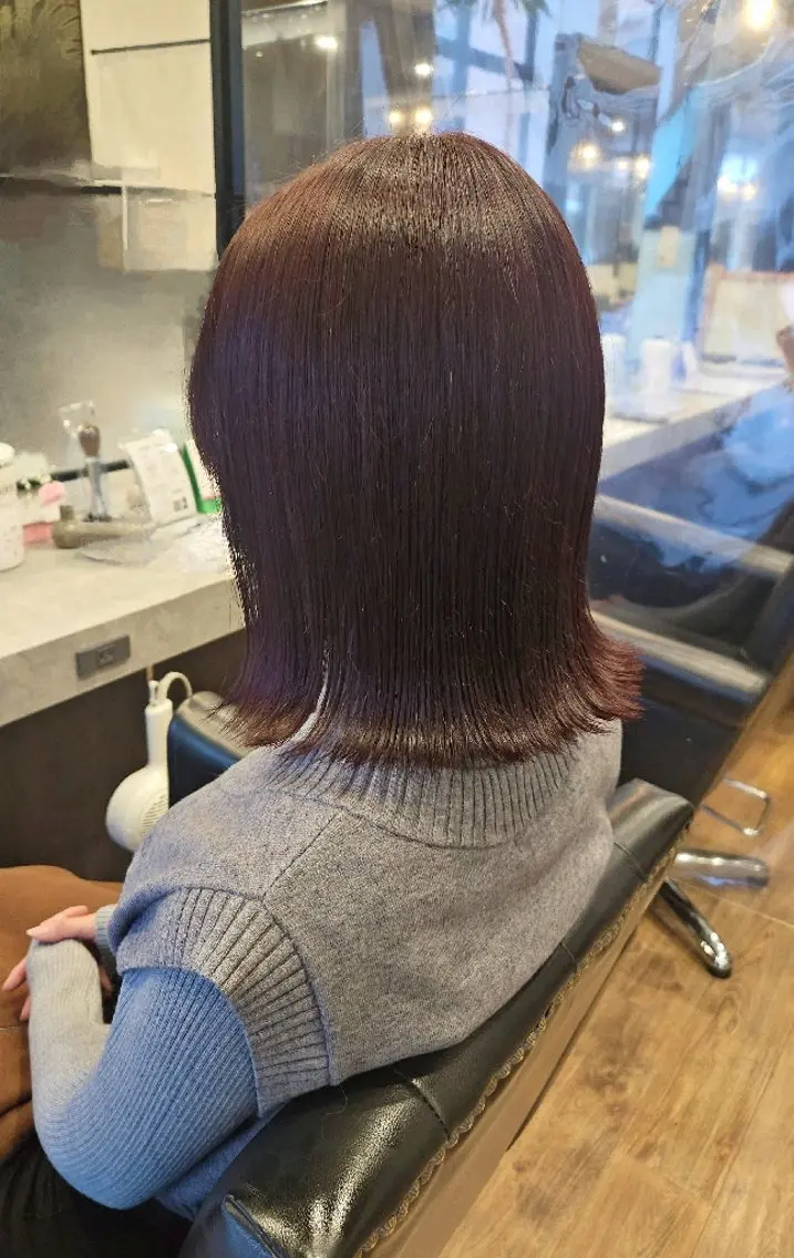 ミディアム カラー ヘアカラー トリートメント 関口 友菜のヘアスタイル