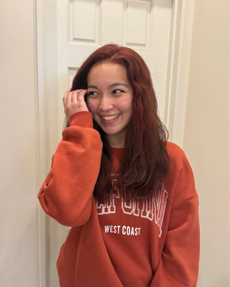 ロング カラー ブリーチ ブラウンカラー ブリーチなしカラー レッドカラー レッドブラウン ゆるふわ淡色🐰 kotomi🎀のヘアスタイル