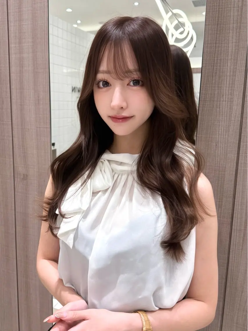 ロング カラー カット ヘアカラー トリートメント 上品ヘア🤍顔周り/ レイヤー✨/林遼一郎のヘアスタイル