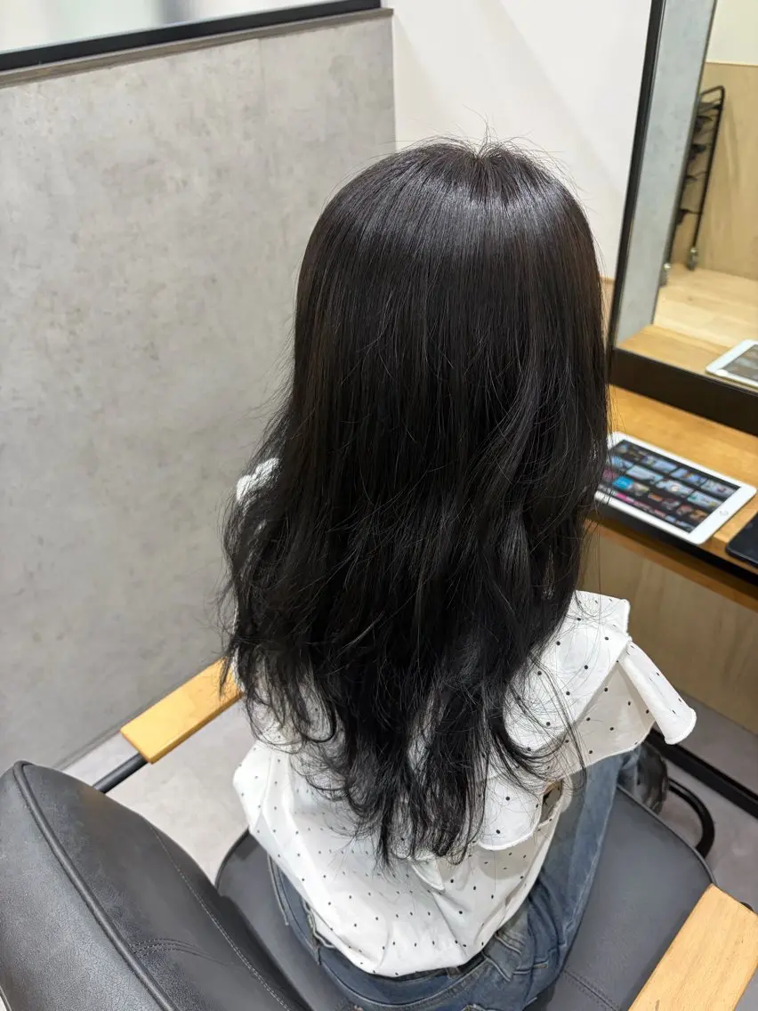 ロング カラー ヘアカラー トリートメント 透明感/ダブルカラー /岡山駅/ゆうのヘアスタイル