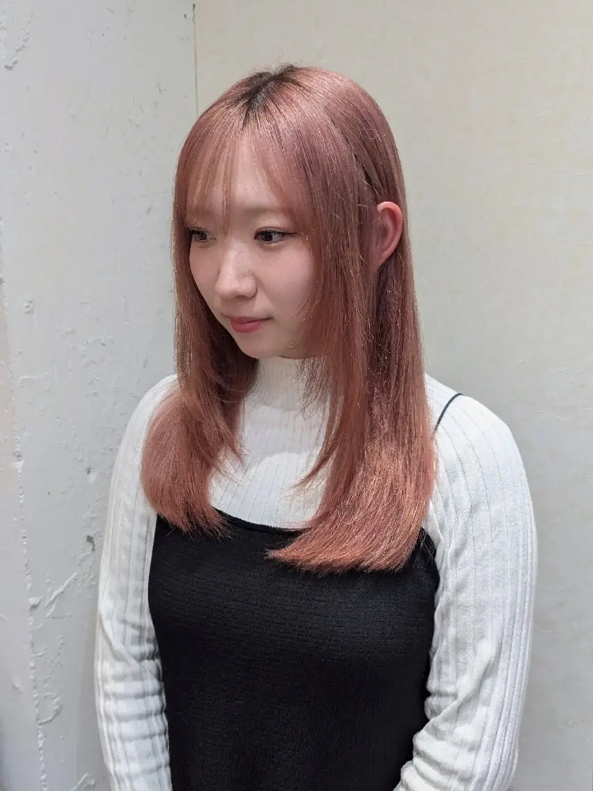 ロング カラー ピンクカラー 🏹MIYU¦抜け感 ×柔らかカラーのヘアスタイル