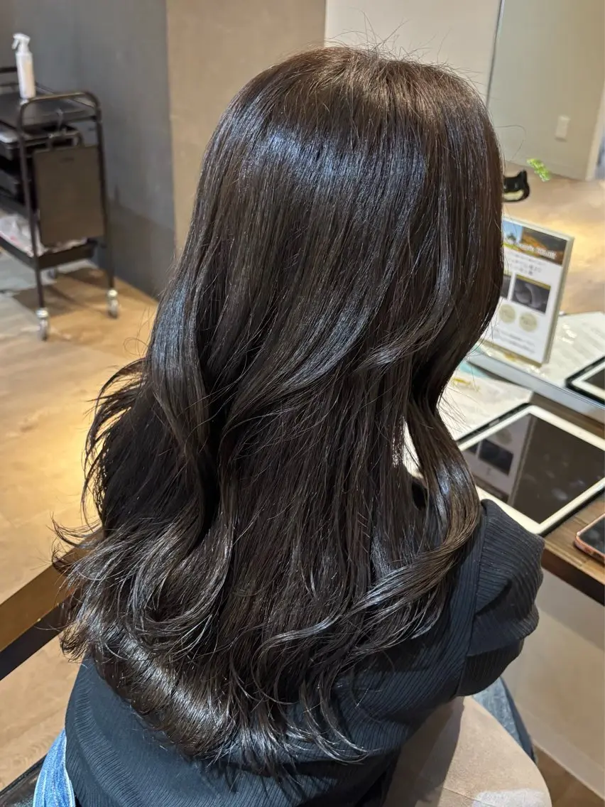 ロング レイヤーカット ヘアカラー トリートメント miyu/ヘアセット ブリーチモデル募集中のヘアスタイル