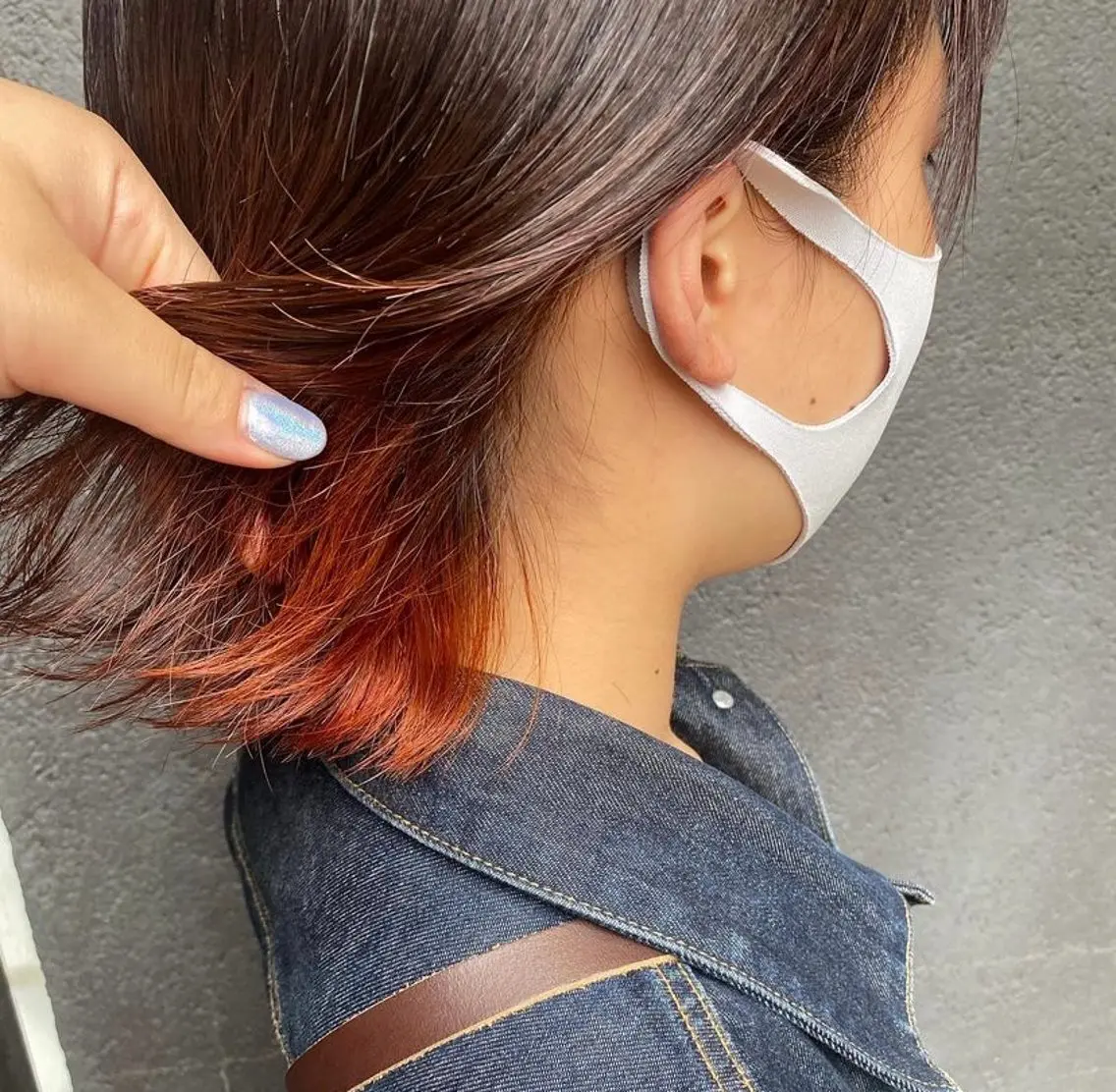 ショート カラー ブラウンカラー イヤリングカラー オレンジ オレンジブラウン miyu .のヘアスタイル