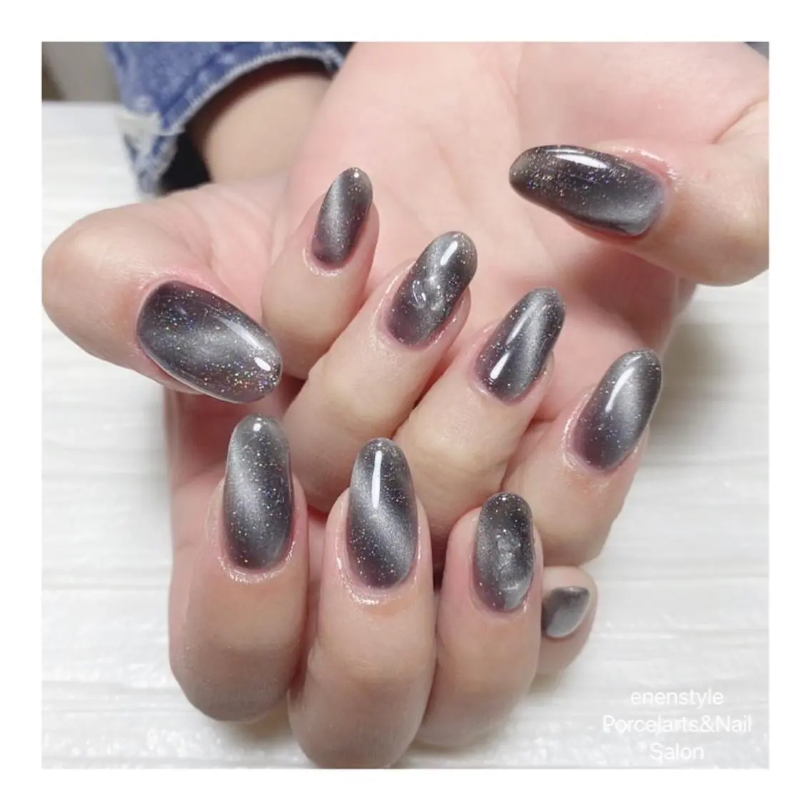 ミディアム ネイル ハンドネイル 🐾enen style 🐾のネイルデザイン