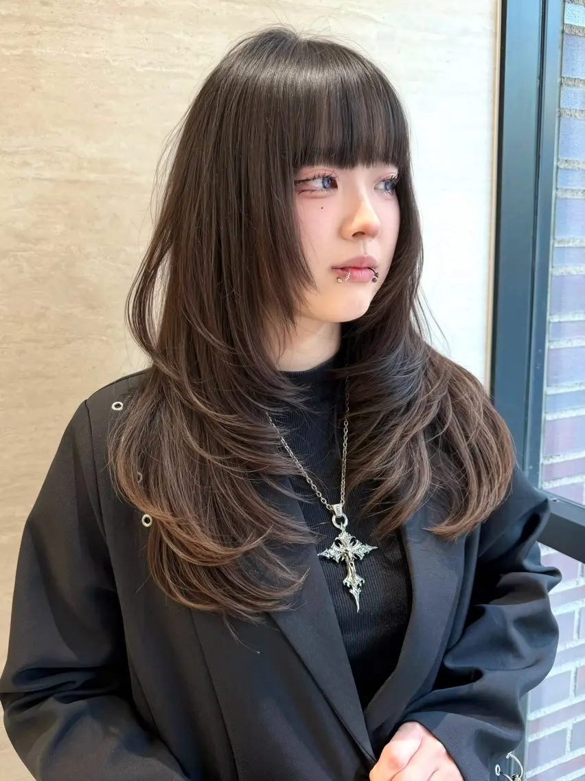 【✨minimo学割限定✨】韓国レイヤーカット🇰🇷➕透明感カラー💖(スタイリング込み)の写真