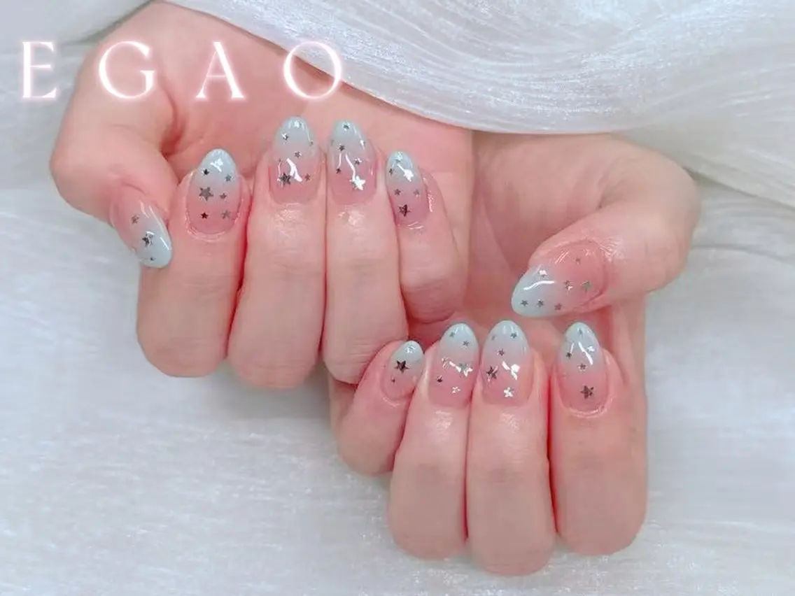 ネイル 長さ出し ジェルネイル グラデーション 韓国ネイル マグネットネイル EGAO NAIL 錦糸町店のネイルデザイン