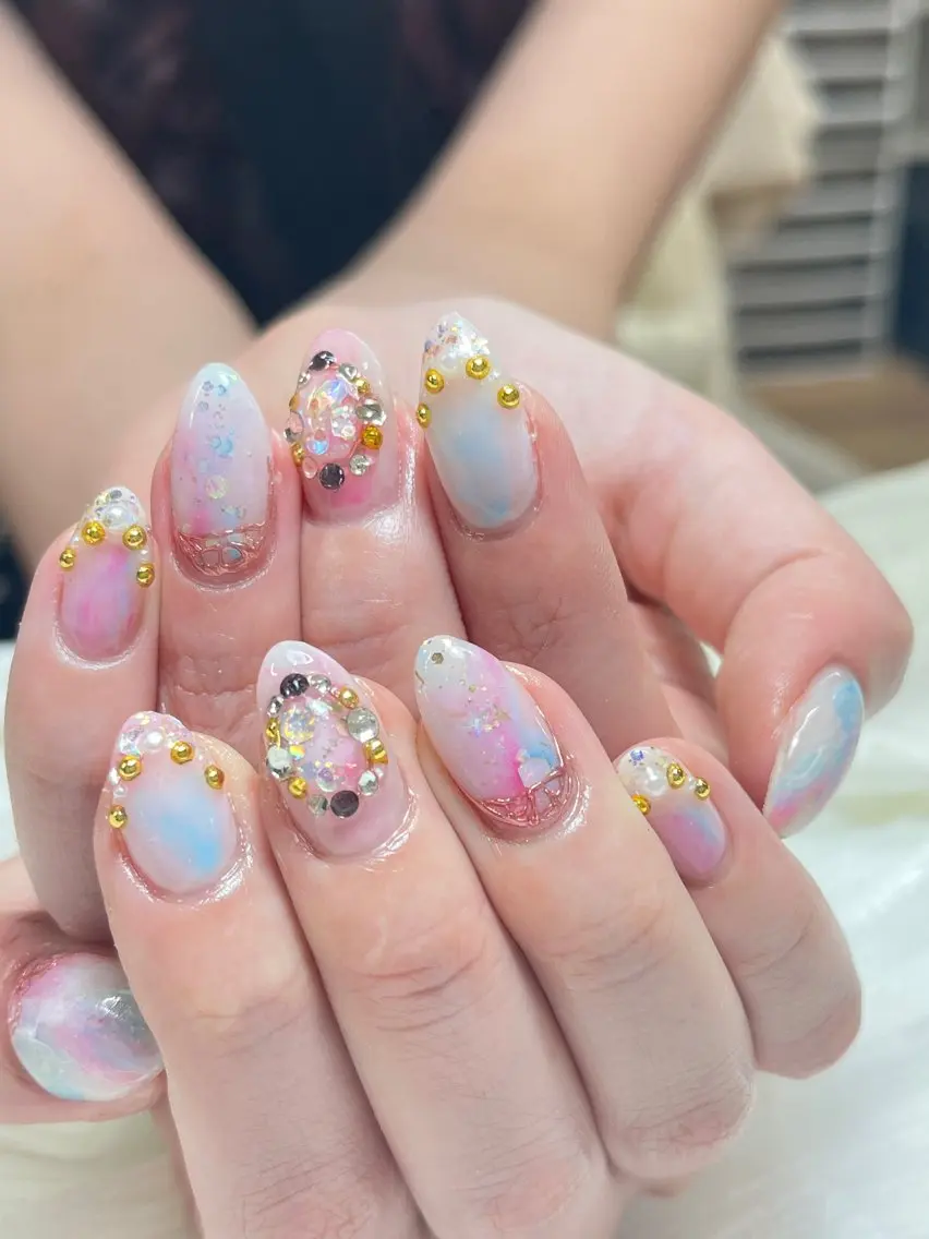 ネイル ハンドネイル candy nail 韓国風ワンホンネイルのネイルデザイン