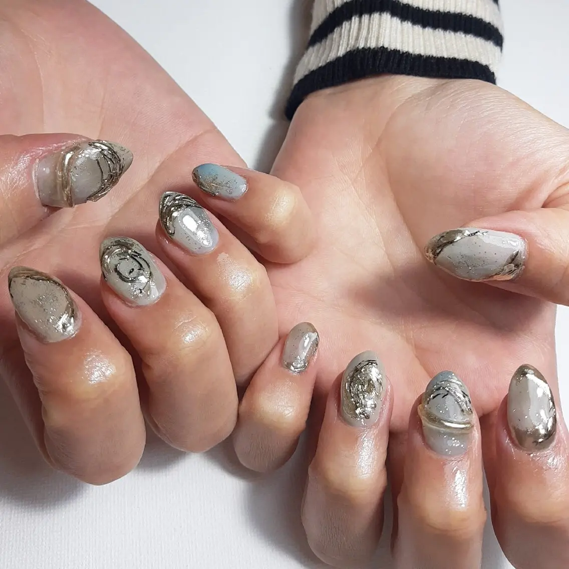 ネイル 成人式 ジェルネイル 持ち込み ニュアンスネイル ショートネイル owlnail /持込みデザイン専門のネイルデザイン