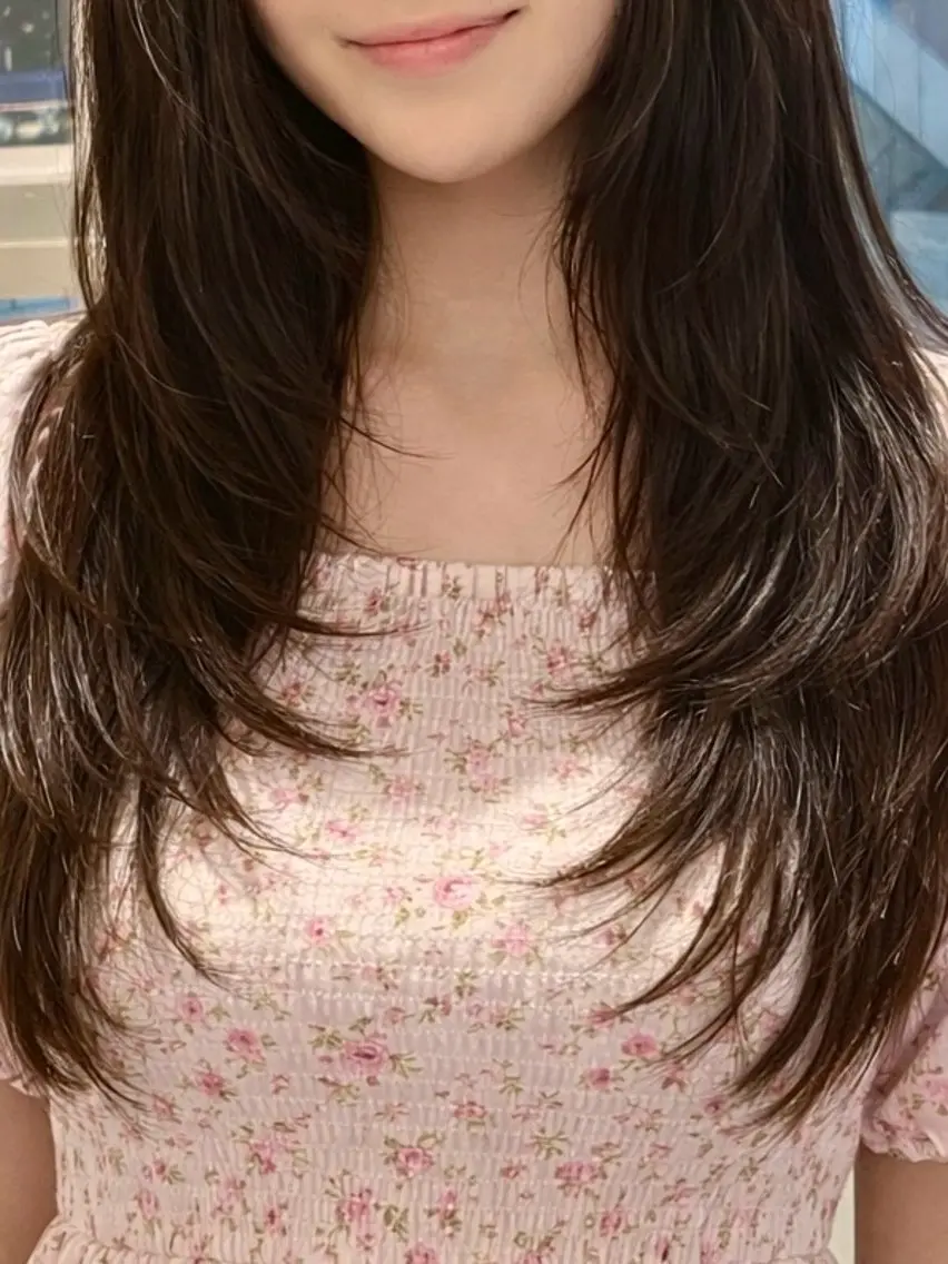 ロング カラー パーマ カット ヘアカラー 縮毛矯正 トリートメント 韓国レイヤー⋆౨ৎ゚ 透カラー🩶/ユウキのヘアスタイル