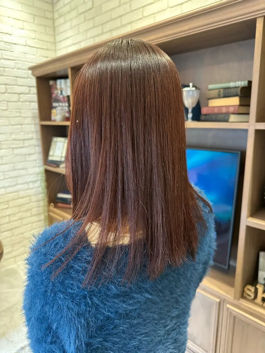 ロング 縮毛矯正 牛嶋 嶺弥のヘアスタイル