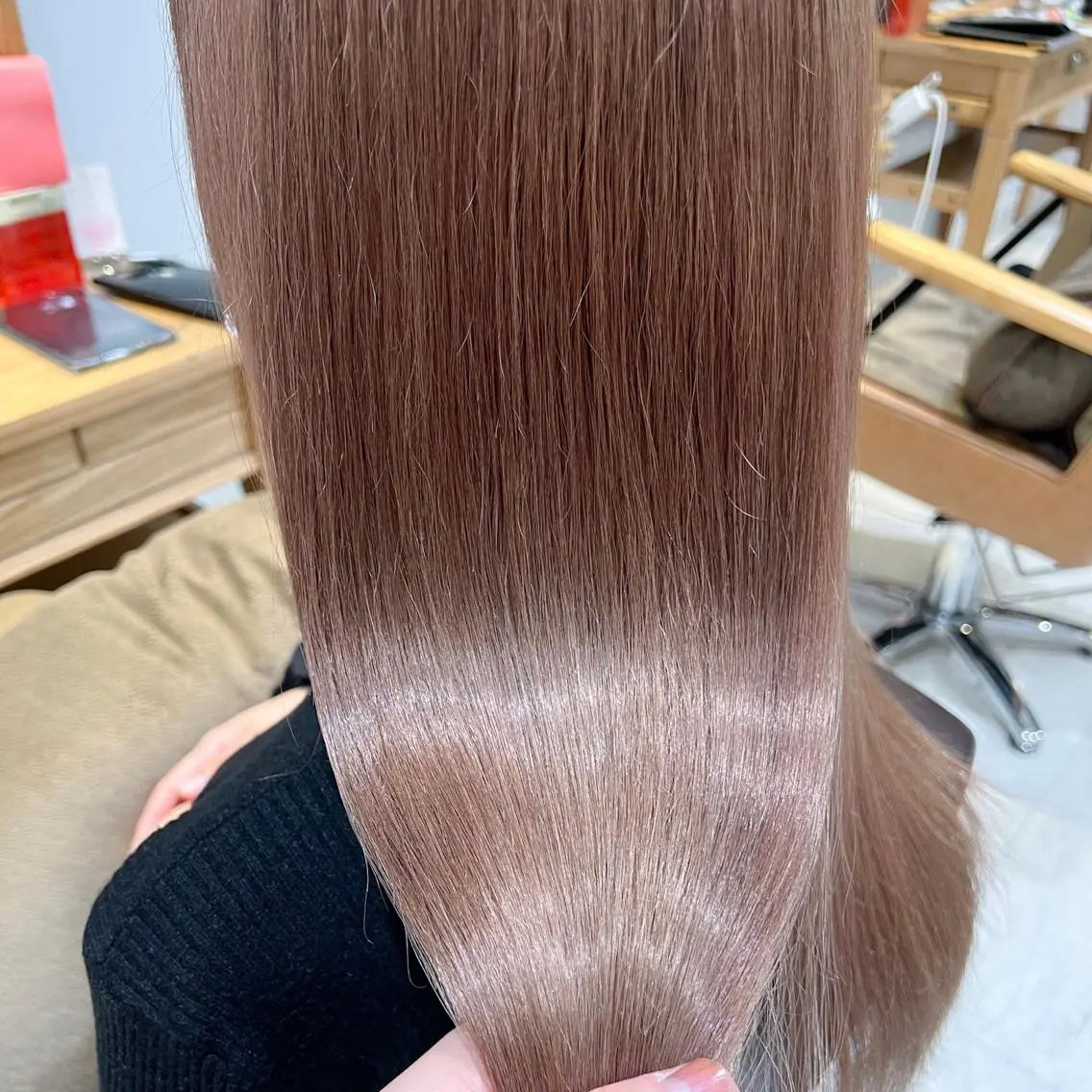 ロング カラー イルミナカラー トリートメント 酸熱トリートメント ヘアカラー トリートメント なんば髪質改善カラー Ardoreのヘアスタイル