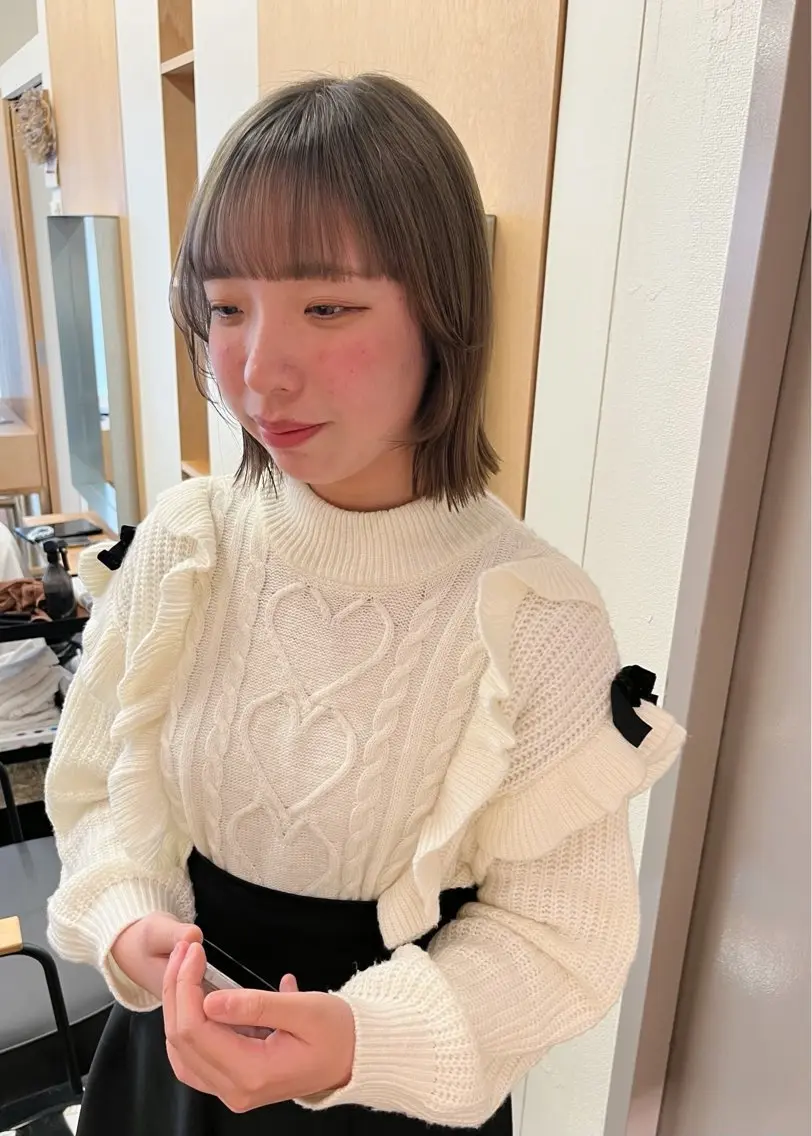 ショート カラー カット 西山 紗耶香🪽 透明感カラー/ボブのヘアスタイル