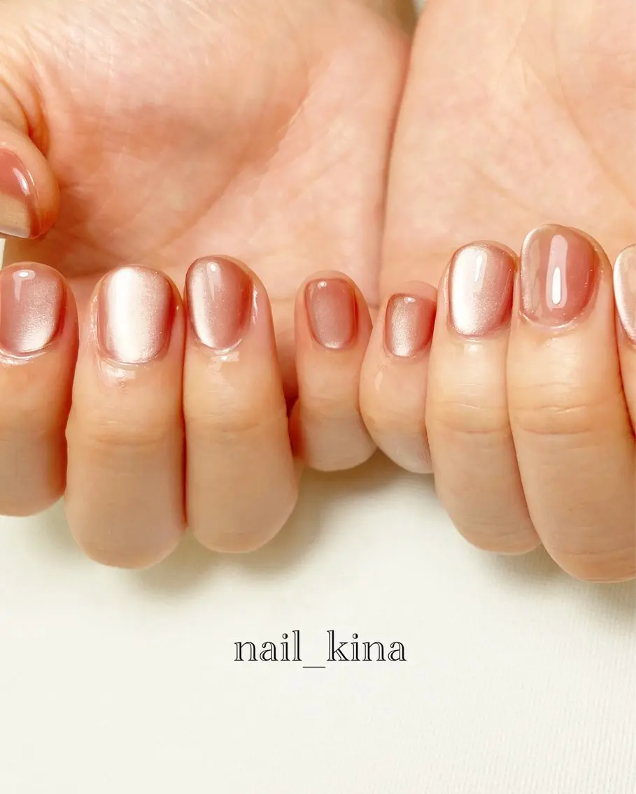 ネイル マグネットネイル マグネットワンカラー ワンカラーネイル ハンドネイル nail_ kinaのネイルデザイン