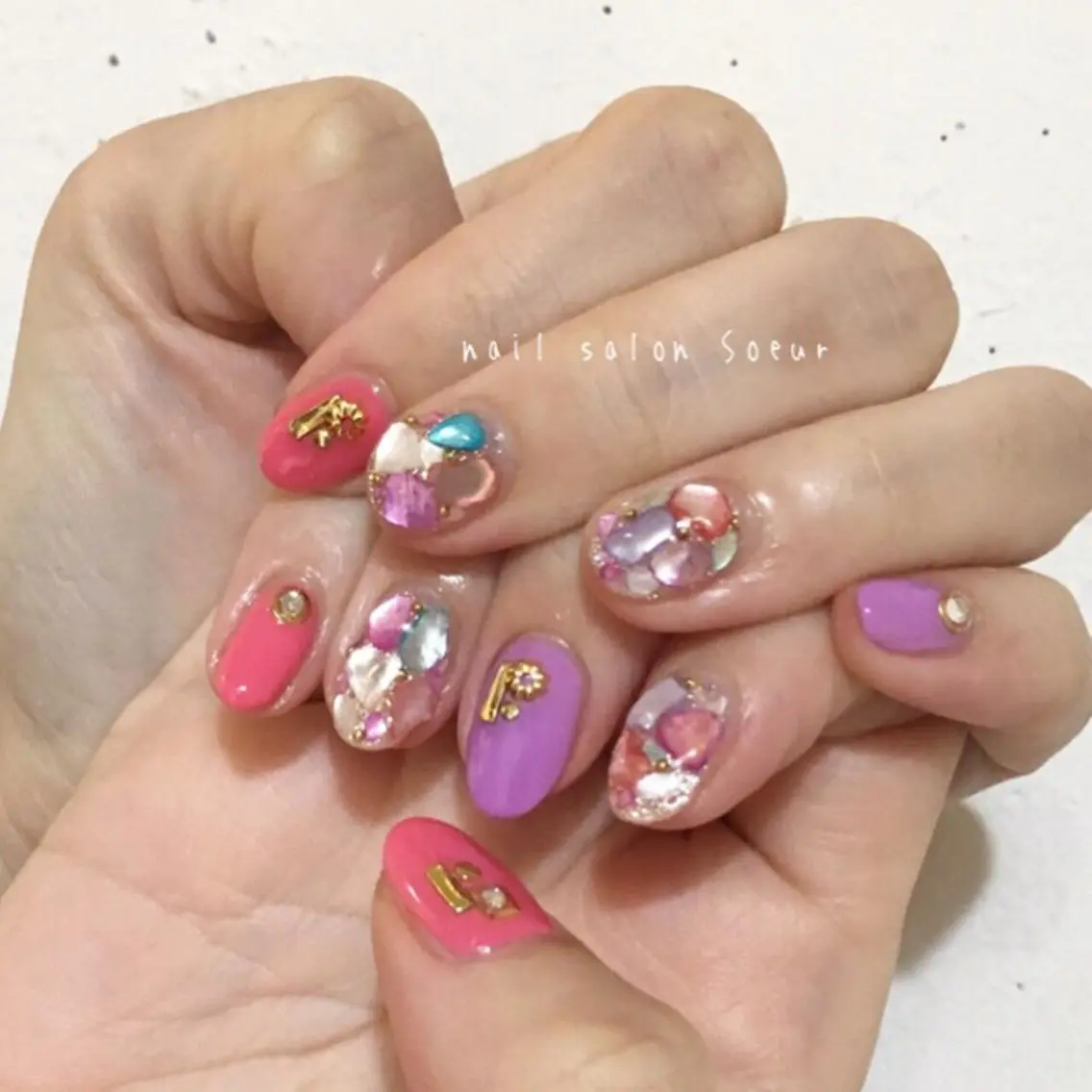 ネイル アートネイル ジェルネイル 持ち込み ハンドネイル nail salon Soeurのネイルデザイン