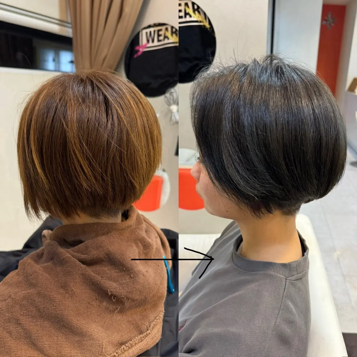 ショート カラー ブラウンカラー 透明感カラー ダークグレー ヘアカラー 長屋 裕也のヘアスタイル
