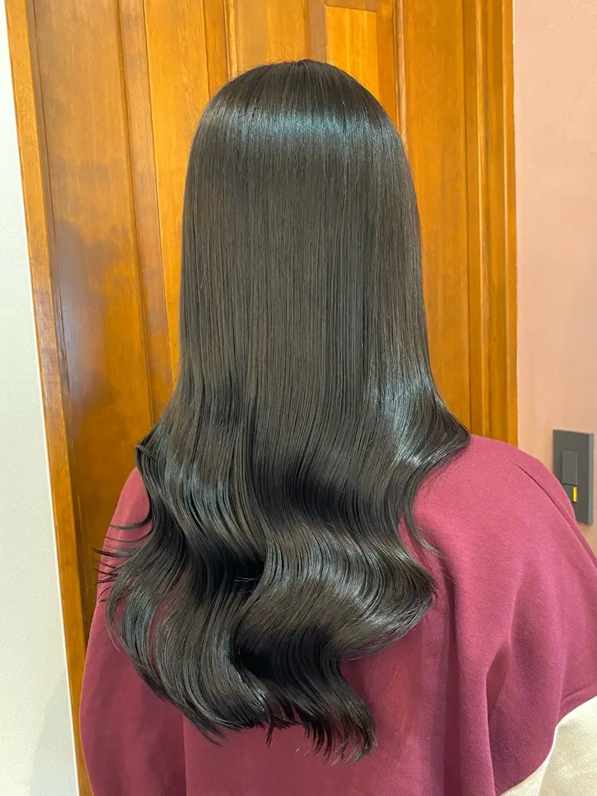 ロング カラー カット ヘアカラー トリートメント 透明感カラー/韓国 ヘア🩶yuri🩵のヘアスタイル