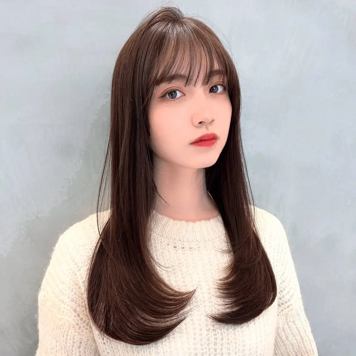 セミロング カラー レイヤー|縮毛矯正 |韓国ボブ|岡田洸太のヘアスタイル