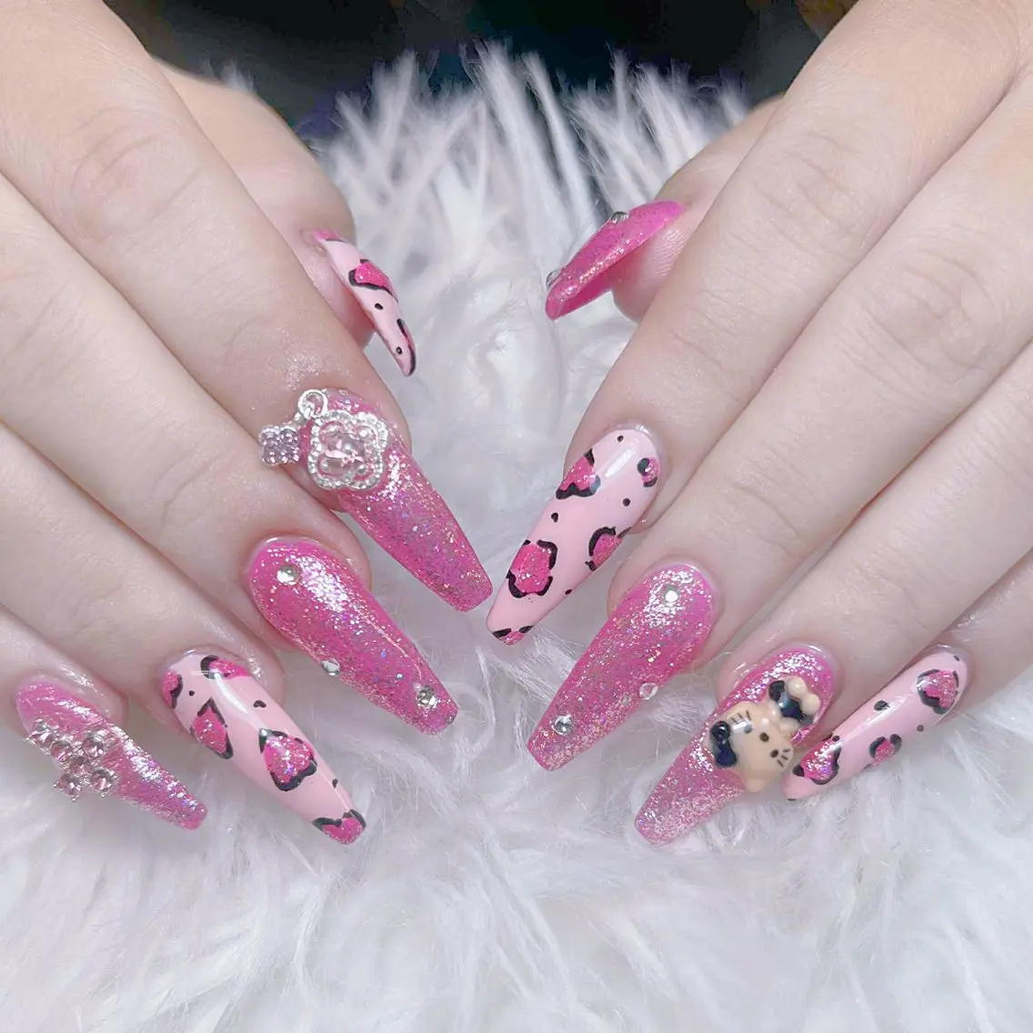ネイル チークネイル 長さ出し フレンチネイル ジェルネイル ガラスフレンチ ハンドネイル ANH NAIL ゴテゴテ専門店💎のネイルデザイン