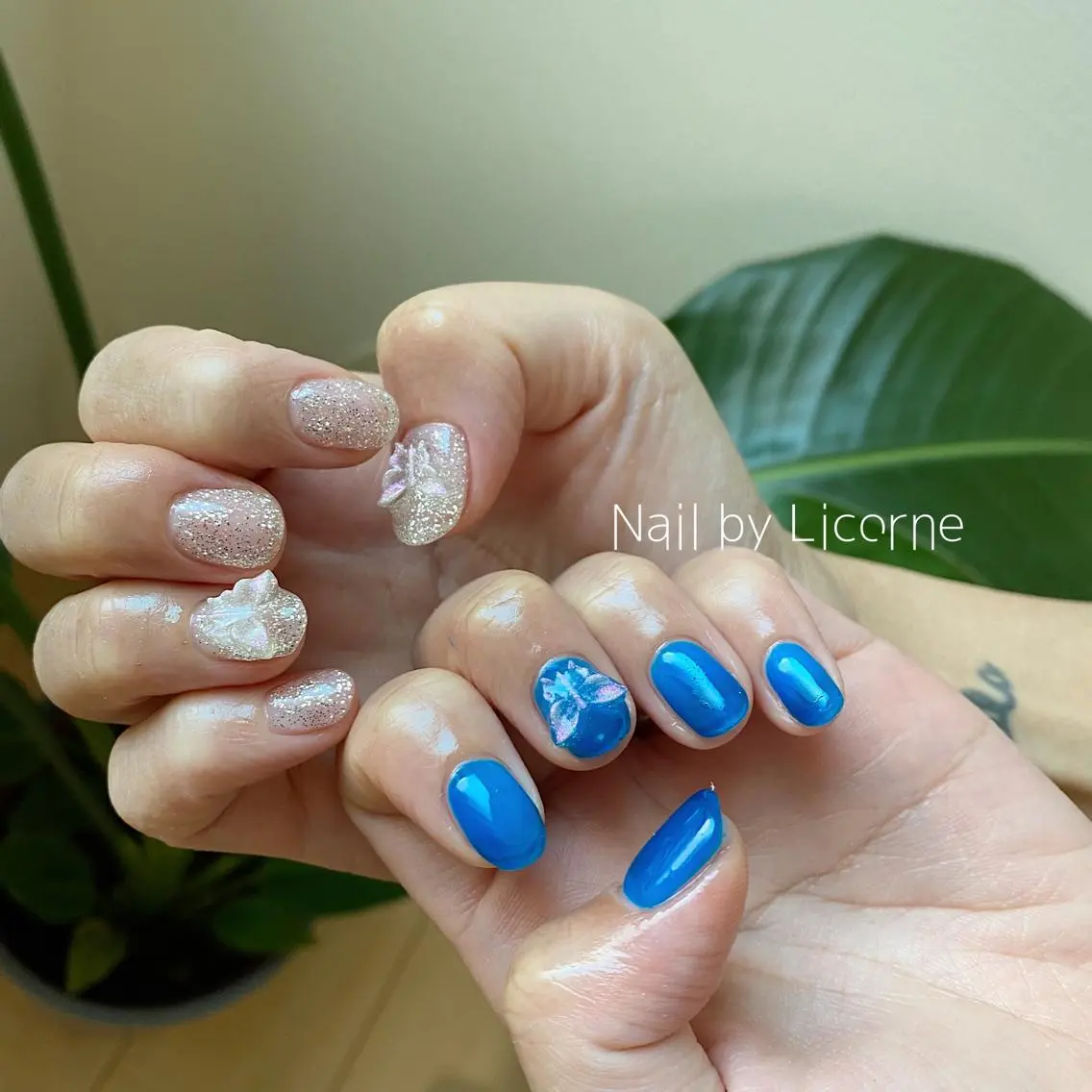 ネイル 氷ネイル・うるうるネイル 韓国ネイル ハンドネイル Nail by Licorneのネイルデザイン