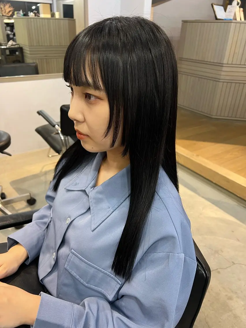 ロング カラー 顔まわりレイヤー 顔周りカット 韓国風ヘア レイヤーカット カット トリートメント Sachiko ❤︎Pressのヘアスタイル