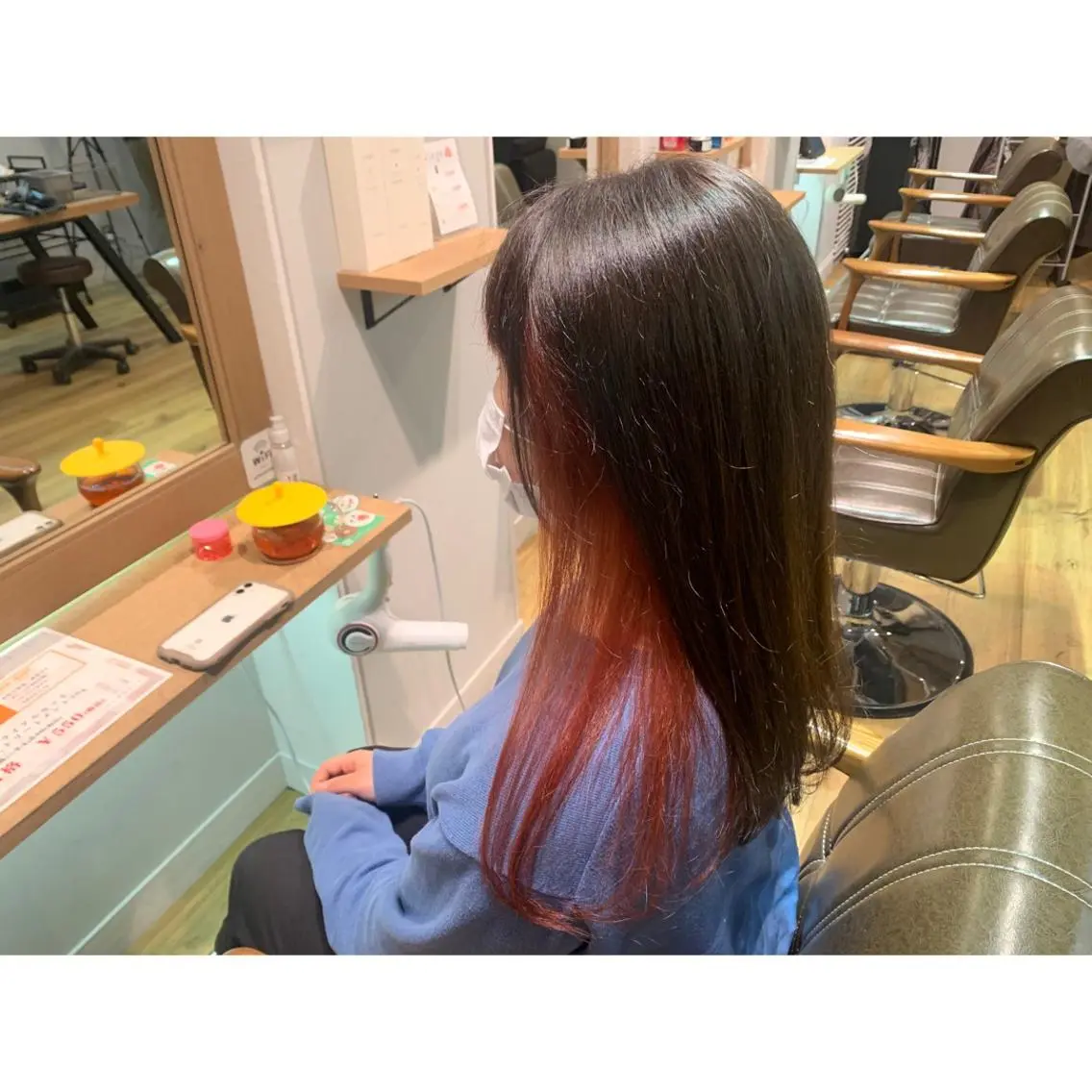 ロング カラー ピンクカラー ヘアカラー トリートメント ツキダテ ユイのヘアスタイル