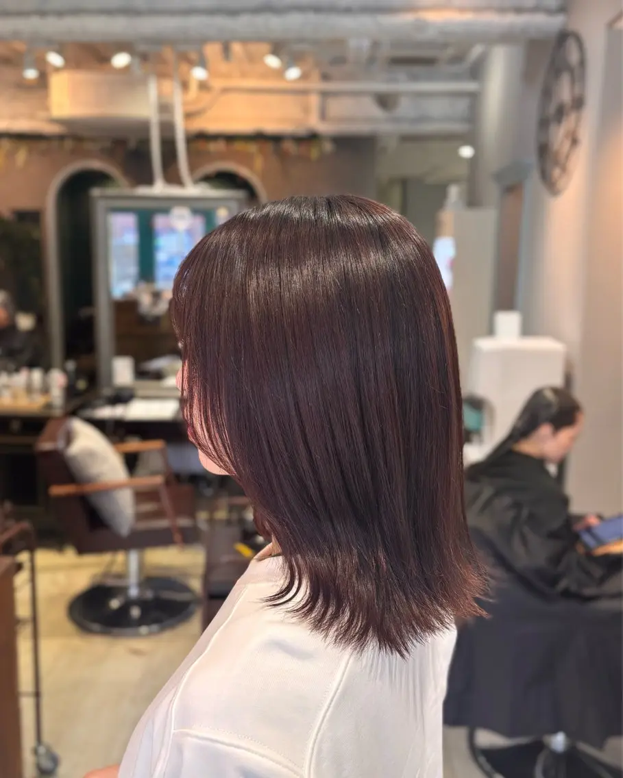 ミディアム カラー カット ヘアカラー 🌱なゆみ🌱透明感 /ナチュラル/高宮のヘアスタイル